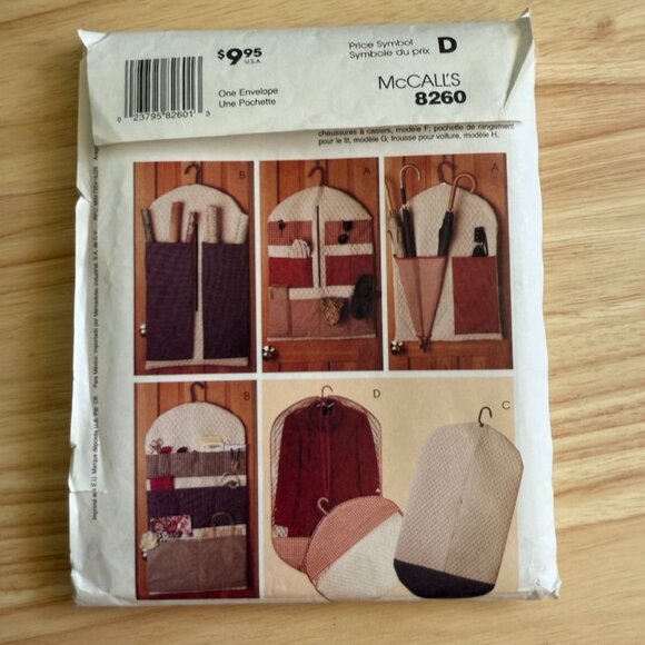 McCalls Crafts 8260 Sewing Pattern For Closet Organizers Over-Door Storage & Gar - Picture 3 of 4
